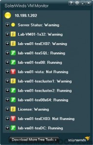 SolarWinds Free VM Console screenshot